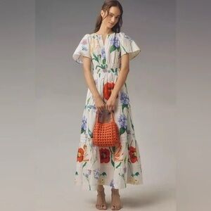 Anthropologie Somerset Maxi Dress Women’s Size M Colorful Botanical Floral Print